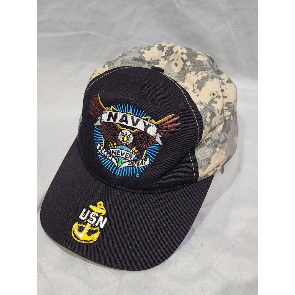 US Navy Baseball Cap Digi‎ Camo Eagle Logo USN Adjustable